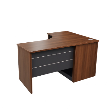 L-shaped Office Table with Drawers