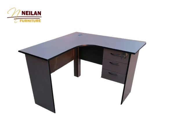 L-Shaped Grey Office Desk On Sale