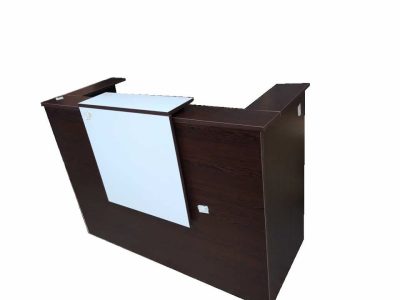 Cosmo Reception Counter Desk – Dark Wallnut