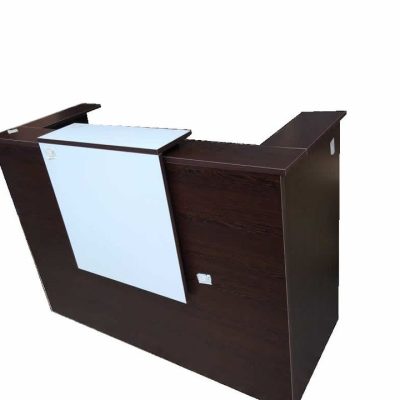 Cosmo Reception Counter Desk - Dark Wallnut