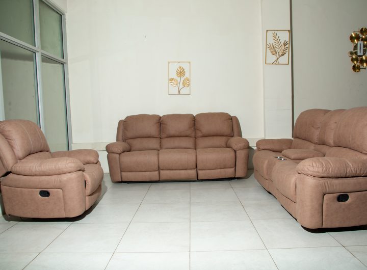 Light Brown Recliner Sofa Set