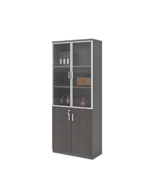 2 Door Half Glass Book Shelf