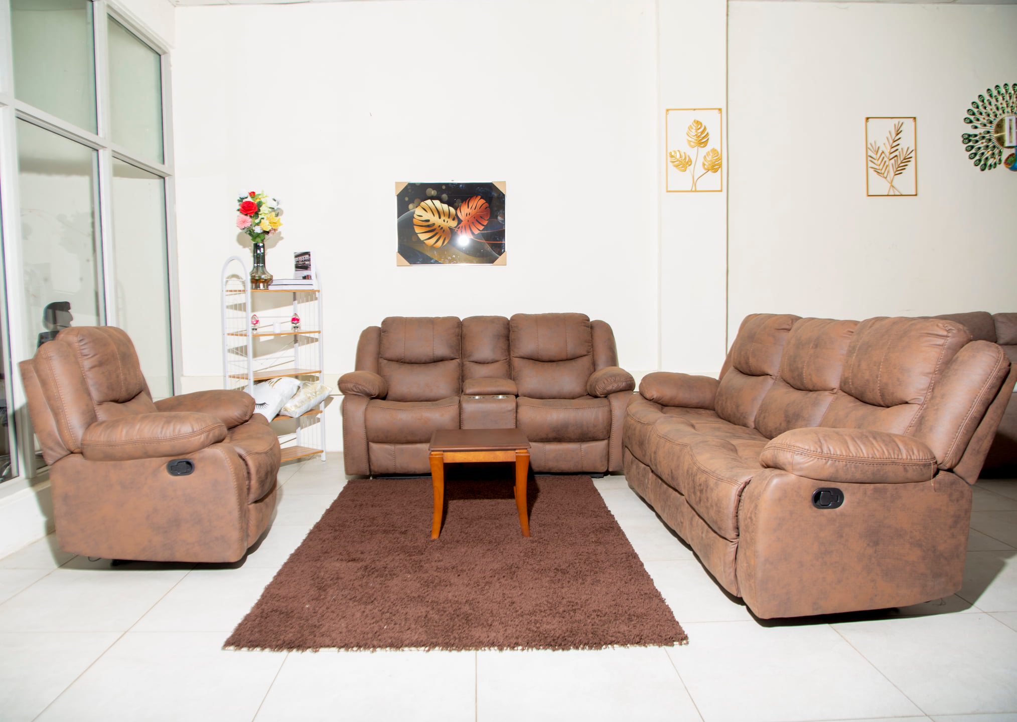 Rustic Recliner Sofa Set On