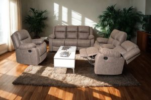 Grey Recliner Sofa Set – Bruno