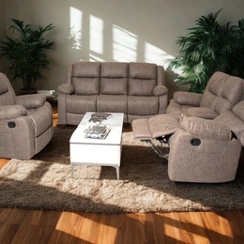 Grey Recliner Sofa Set – Bruno