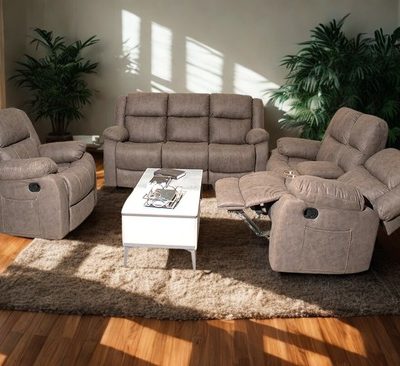 Grey Recliner Sofa Set – Bruno