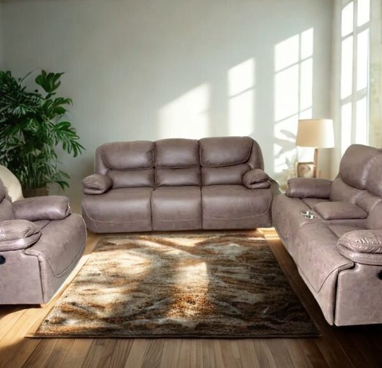 Leos Grey Recliner Sofa Set – 6-Seater Comfort