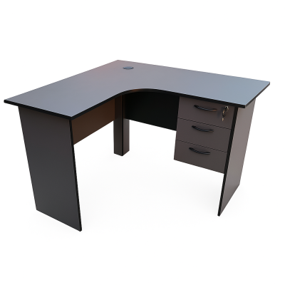 L-Shaped Grey Office Desk On Sale