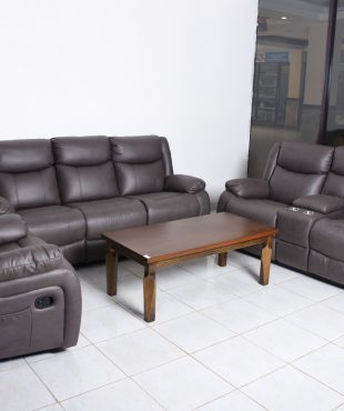 Oscar Grey Recliner Sofa Set with Console