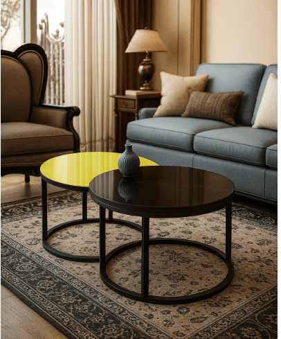 Twin Coffee Table - Glasstop 1 Twin Coffee Table - Glasstop