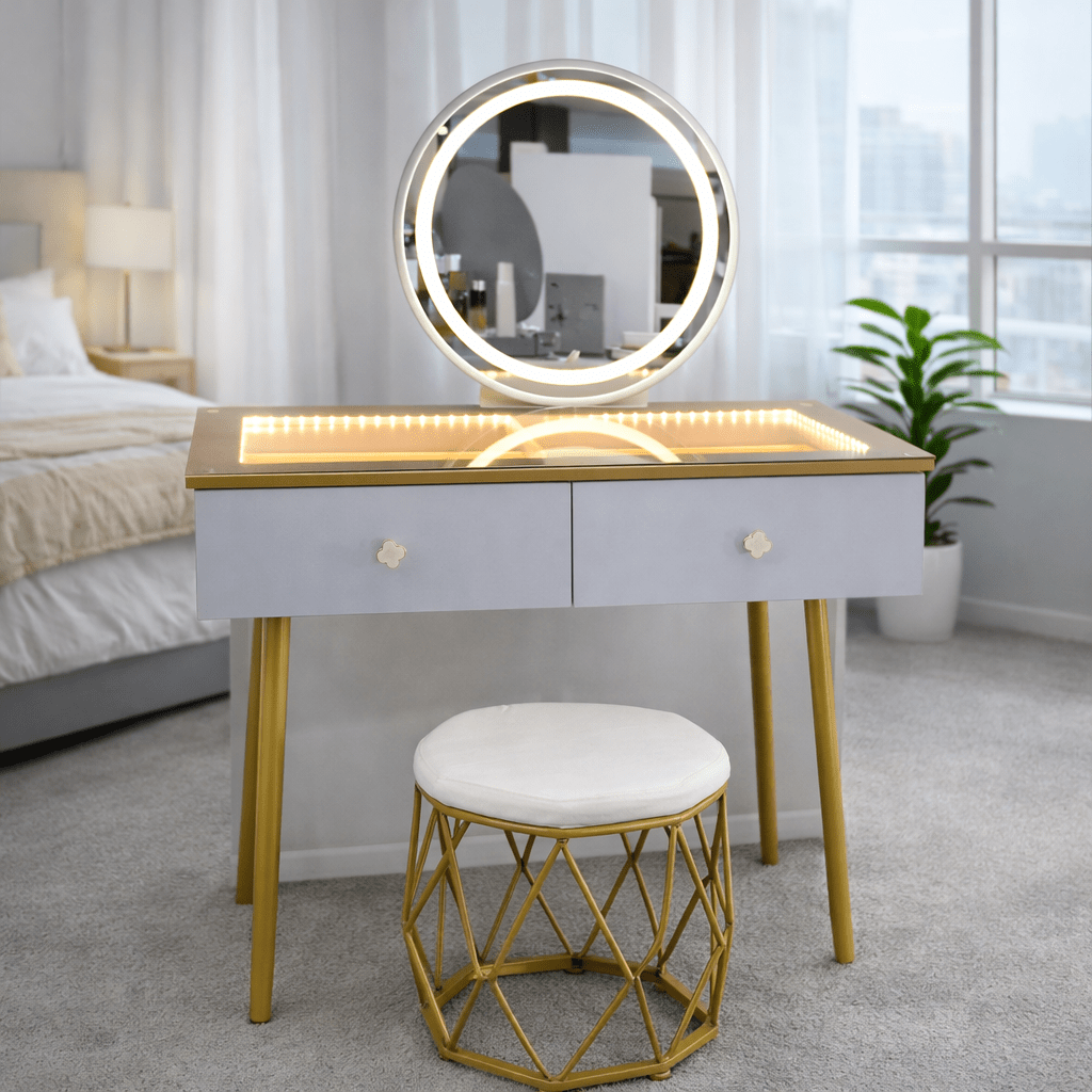 Golden LED Dressing Table 1 Golden LED Dressing Table