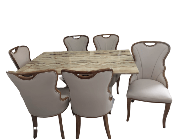 Classic Dining Set - Brown Marble