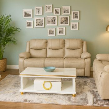 Neilan Furniture Shop in Kenya 62 Cream 6 Seater Recliner Sofa Set in Kenya