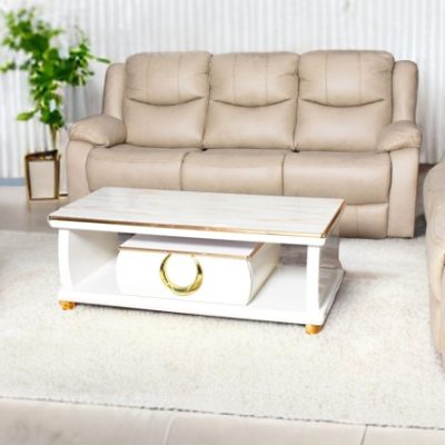 Cream 6 Seater Recliner Sofa Set - Latte