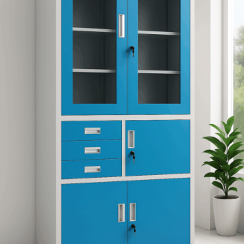 5 Layer Office Cabinet with Safe - Blue