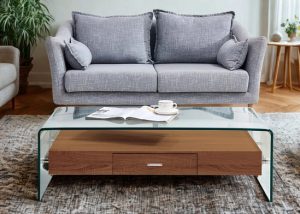 PureView Glass & Wood Coffee Table