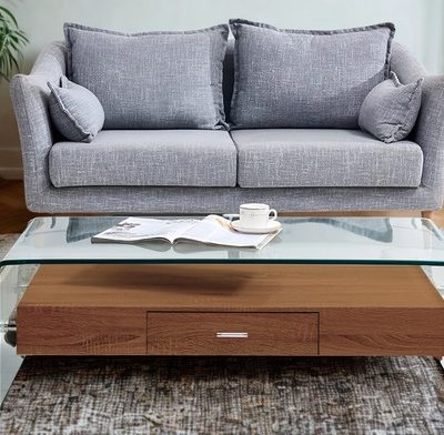 PureView Glass & Wood Coffee Table