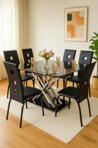 Astra 6-Seater Glass Dining Set