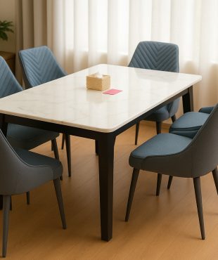 Novara 6-Seater Marble Dining Set