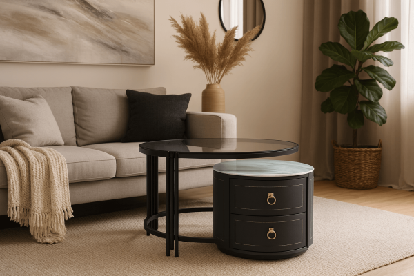 LuxeRound Duo Coffee Table Set