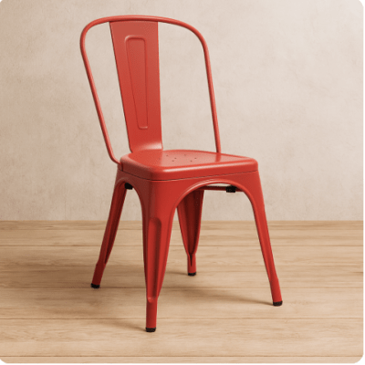 Metallic Bistro Chair - Red