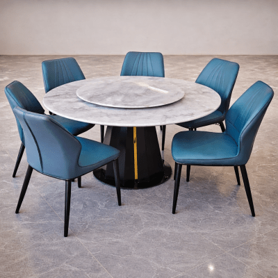 Elegant Marble Round Dining Set