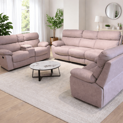 Galaxy 6 Seater Recliner Sofa Set - Mocha