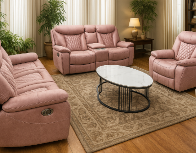Blush Luxe Recliner Sofa Set (3+2+1)