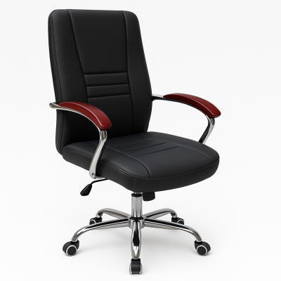 Leather Office Chair with Chrome