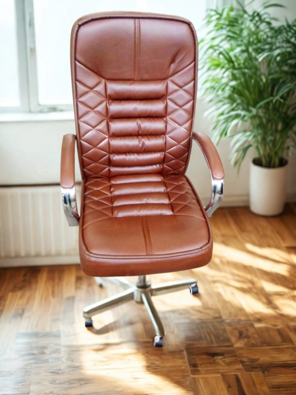 Premium Brown Leather Office Chair