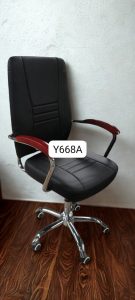 Leather Office Chair with Chrome