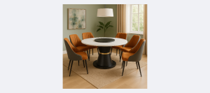 Celano 6-Seater Marble Dining Set