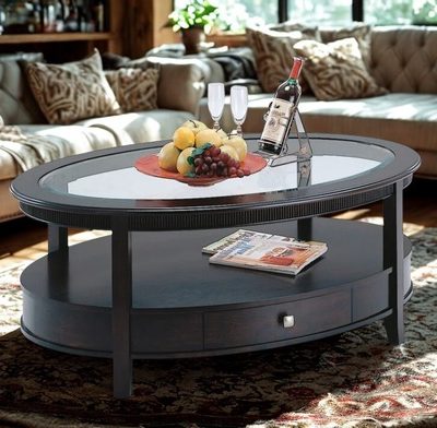 Ellora Oval Glass Coffee Table