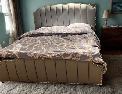 Tufted Wingback Bed 