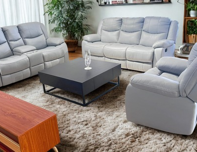 Platinum Grey Recliner Sofa Set (3+2+1)