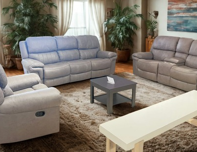 Stone Grey Recliner Sofa Set (3+2+1)