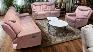 Blush Luxe Recliner Sofa Set (3+2+1)