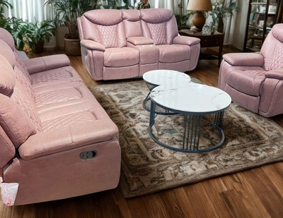Blush Luxe Recliner Sofa Set (3+2+1)