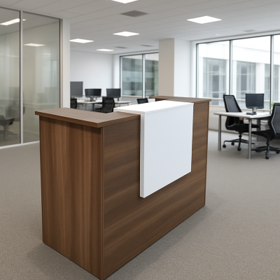 1600mm Reception Counter Desk - Walnut