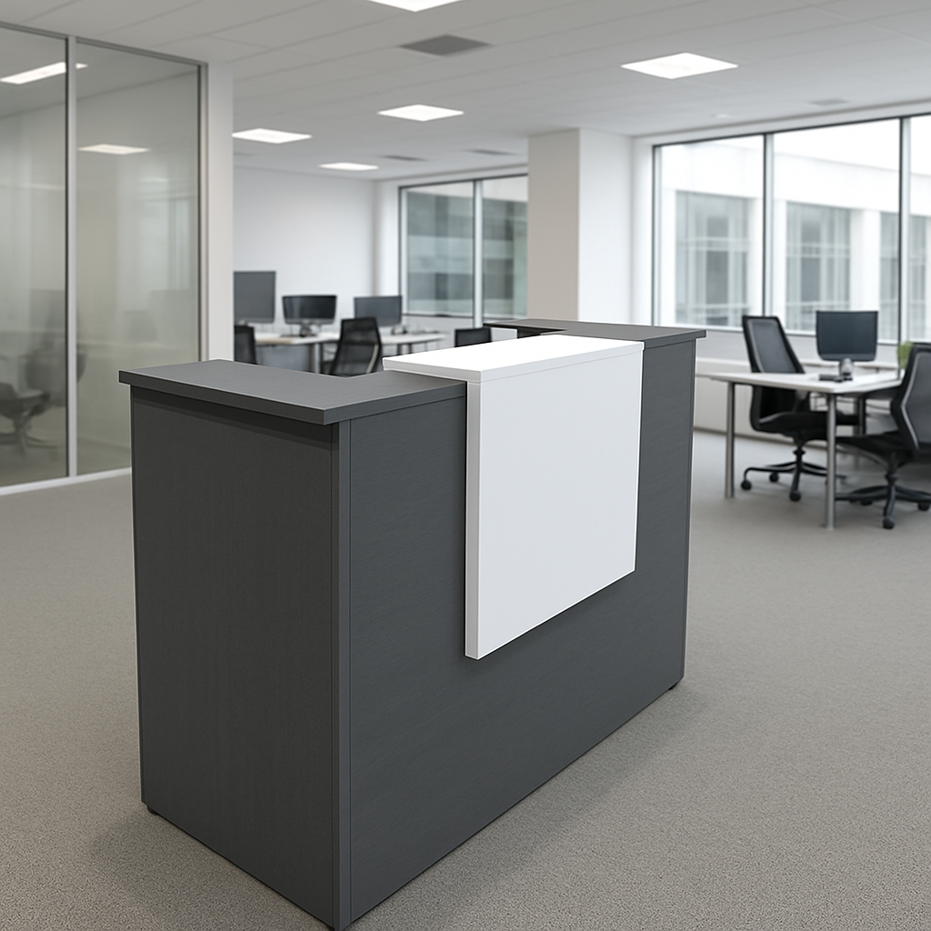 1600mm Reception Counter Desk - Grey 1 1600mm Reception Counter Desk - Grey