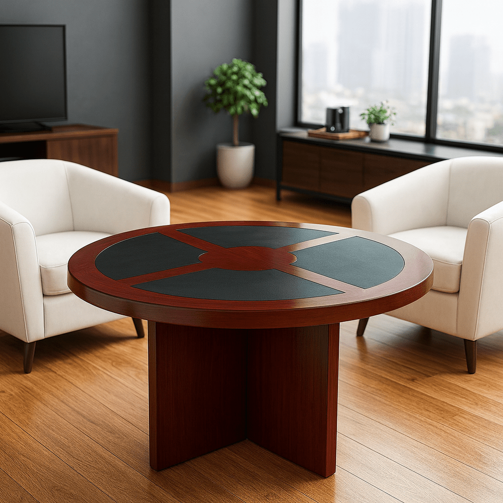 Round Conference Table - Wallnut 1 Round Conference Table - Wallnut