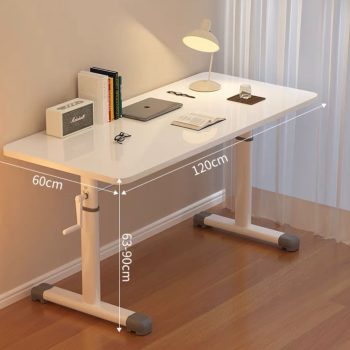White Adjustable Manual Office Table 1200mm