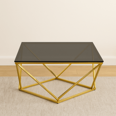 Elegant Gold & Glass Coffee Table