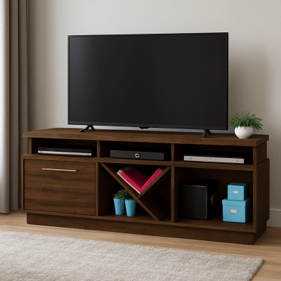 TV Unit – Walnut Wood Design