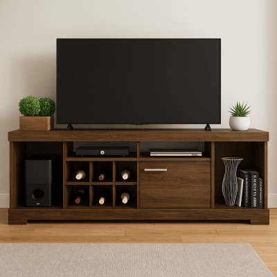 TV Unit – Walnut Wood Design