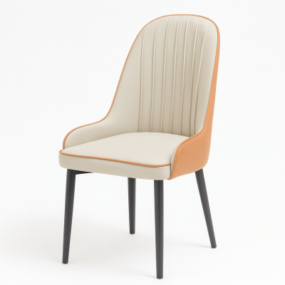 Dining Chair - Orange/White