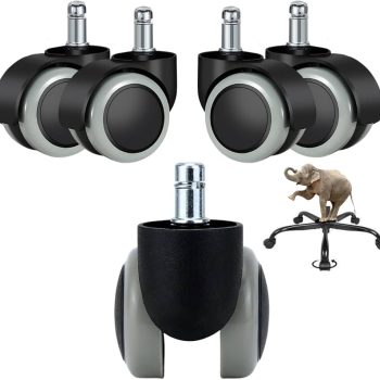 Gray & Black Office Chair Caster Wheels