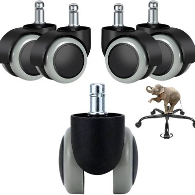 Gray & Black Office Chair Caster Wheels