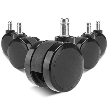 Heavy-Duty Office Chair Caster Wheels - Black