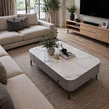 Aura Marble Storage Coffee Table